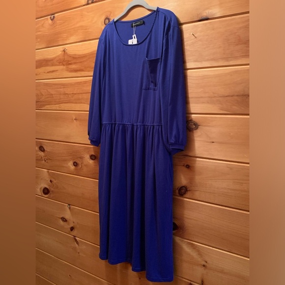 Women’s Merokeety Blue Dress New With Tags Size XXL With Pockets - Picture 1 of 10